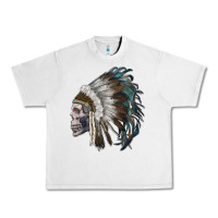 Lunar Rock skull with indian headdress Urban Heavy Tee - RanaPortraitStore