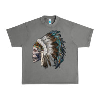 Tornado skull with indian headdress Urban Heavy Tee - RanaPortraitStore