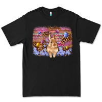 Black easter bunny egg leopard background Premium Tee - Artiststas