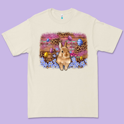 Easter Bunny Egg Leopard Background Premium Tee Designed By Artiststas