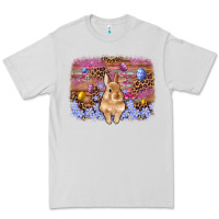 Dove Grey easter bunny egg leopard background Premium Tee - Artiststas