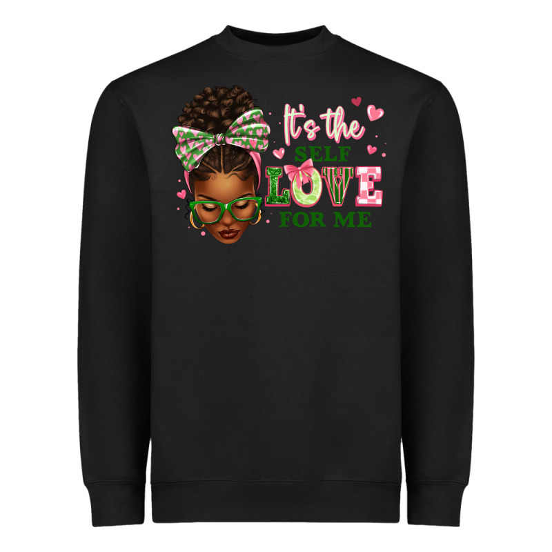 Sorority Colors It's The Self Love For Me Afro Wom Heavyweight Sweatshirt by texasbilliewilder | Teevron