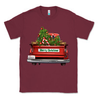 Burgundy Christmas trees truck Classic Tee - FaDigitalArtStudio