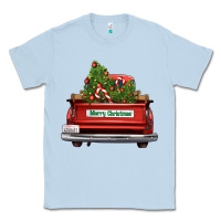 Dusty Blue Christmas trees truck Classic Tee - FaDigitalArtStudio