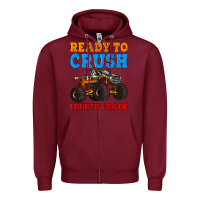 Burgundy ready to crush fourth grade Zipper Hoodie - Artiststas