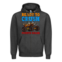 Charcoal Heather ready to crush fourth grade Zipper Hoodie - Artiststas