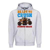Heather Grey ready to crush fourth grade Zipper Hoodie - Artiststas