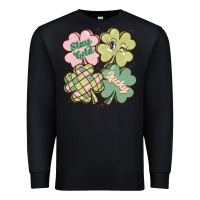 Black st patricks day clover Premium Sweatshirt - MaliasSmallBusiness