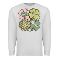 Dove Grey st patricks day clover Premium Sweatshirt - MaliasSmallBusiness