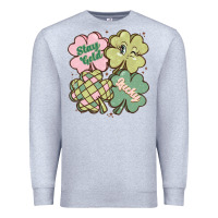 Heather Grey st patricks day clover Premium Sweatshirt - MaliasSmallBusiness