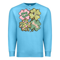Ocean Blue st patricks day clover Premium Sweatshirt - MaliasSmallBusiness