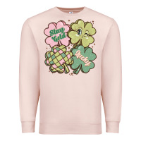 Pale Pink st patricks day clover Premium Sweatshirt - MaliasSmallBusiness