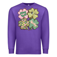 Purple st patricks day clover Premium Sweatshirt - MaliasSmallBusiness
