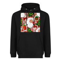Black Christmas Santa Claus and gift box Heavyweight Hoodie - NancyCooperArtShop