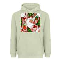 Matcha Christmas Santa Claus and gift box Heavyweight Hoodie - NancyCooperArtShop