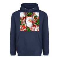 Navy Christmas Santa Claus and gift box Heavyweight Hoodie - NancyCooperArtShop
