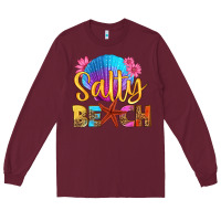 Burgundy salty beach Long Sleeve Tee - HRA Design Shop