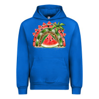 Cobalt watermelon slice  rainbow Urban Hoodie - BarkalooDesign