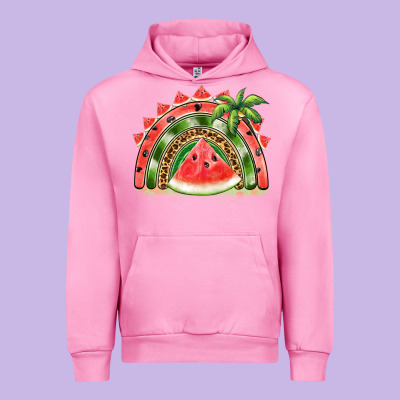 Watermelon Slice  Rainbow Urban Hoodie Designed By Barkaloodesign