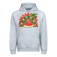 Heather Grey watermelon slice  rainbow Urban Hoodie - BarkalooDesign