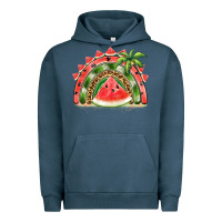 Pigment Midnight Navy watermelon slice  rainbow Urban Hoodie - BarkalooDesign