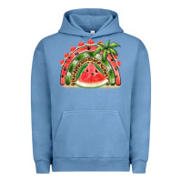 Pigment Pebble Blue watermelon slice  rainbow Urban Hoodie - BarkalooDesign