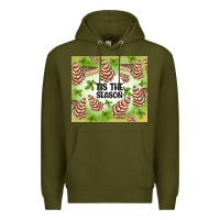 Army Green tis the season christmas tree cake Premium Hoodie - MaliasSmallBusiness