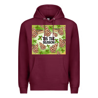 Burgundy tis the season christmas tree cake Premium Hoodie - MaliasSmallBusiness