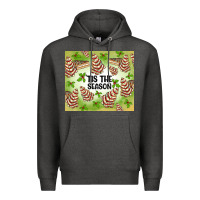 Charcoal Heather tis the season christmas tree cake Premium Hoodie - MaliasSmallBusiness