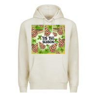 Oatmeal Heather tis the season christmas tree cake Premium Hoodie - MaliasSmallBusiness