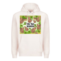 Pale Pink tis the season christmas tree cake Premium Hoodie - MaliasSmallBusiness