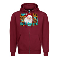 Burgundy it's Christmas y'all background Zipper Hoodie - JahusDesignShop