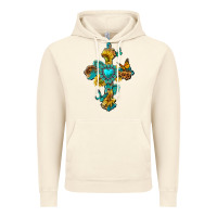 Vintage Artic western cross with gemstone and sunflowers Vintage Hoodie - texasbilliewilder