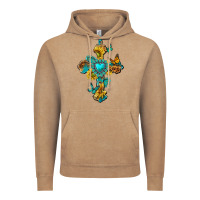 Vintage Coffee western cross with gemstone and sunflowers Vintage Hoodie - texasbilliewilder