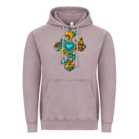 Vintage Zinc western cross with gemstone and sunflowers Vintage Hoodie - texasbilliewilder