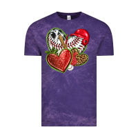 Cloud Purple baseball with strawberry hearts Vintage Tee - texasbilliewilder