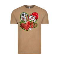 Vintage Coffee baseball with strawberry hearts Vintage Tee - texasbilliewilder