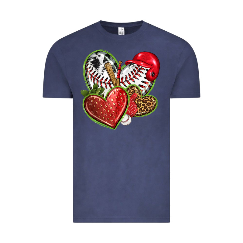 Baseball With Strawberry Hearts Vintage Tee by texasbilliewilder | Teevron