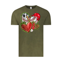 Vintage Olive baseball with strawberry hearts Vintage Tee - texasbilliewilder