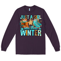 Plum just a girl who loves winter Long Sleeve Tee - FaDigitalArtStudio
