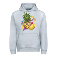 Heather Grey pineapple enjoying Urban Hoodie - BarkalooDesign