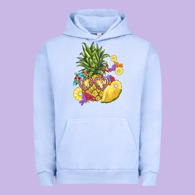 Pineapple Enjoying Urban Hoodie Designed By Barkaloodesign