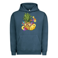 Pigment Midnight Navy pineapple enjoying Urban Hoodie - BarkalooDesign