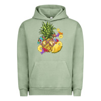 Pigment Oil Green pineapple enjoying Urban Hoodie - BarkalooDesign
