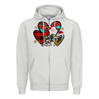 Dove Grey Christmas heart Zipper Hoodie - JahusDesignShop