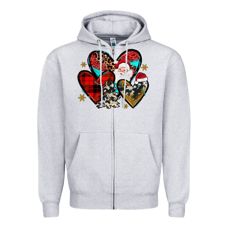 Christmas Heart Zipper Hoodie by JahusDesignShop | Teevron