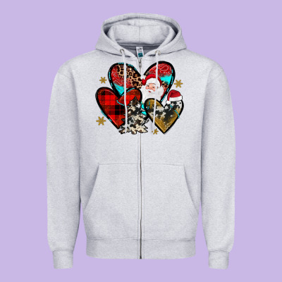 Christmas Heart Zipper Hoodie Designed By Jahusdesignshop