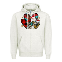 Oatmeal Heather Christmas heart Zipper Hoodie - JahusDesignShop