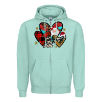 Seafoam Christmas heart Zipper Hoodie - JahusDesignShop