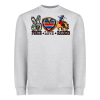 Heather Grey peace love rodeo Heavyweight Sweatshirt - Zillion Design Studio